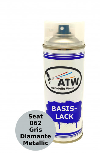 Autolack für Seat 062 Gris Diamante Metallic+400ml Klarlack Set